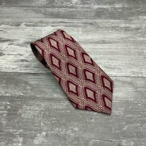 Guy Latour Dark Red & Mauve Pattern Silk Tie